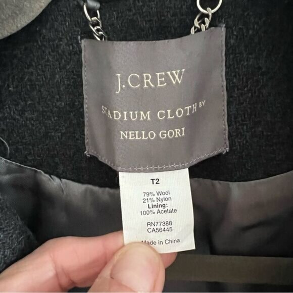 J. Crew Stadium Cloth Nello Gori Double Breasted Wool Pea Coat - Picture 2 of 14